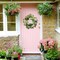 22 Inch Green Orchid Spring Everyday Wreath for Front Door, Indoor Outdoor, Rustic Farmhouse Style, Artificial Flowers and Foliage